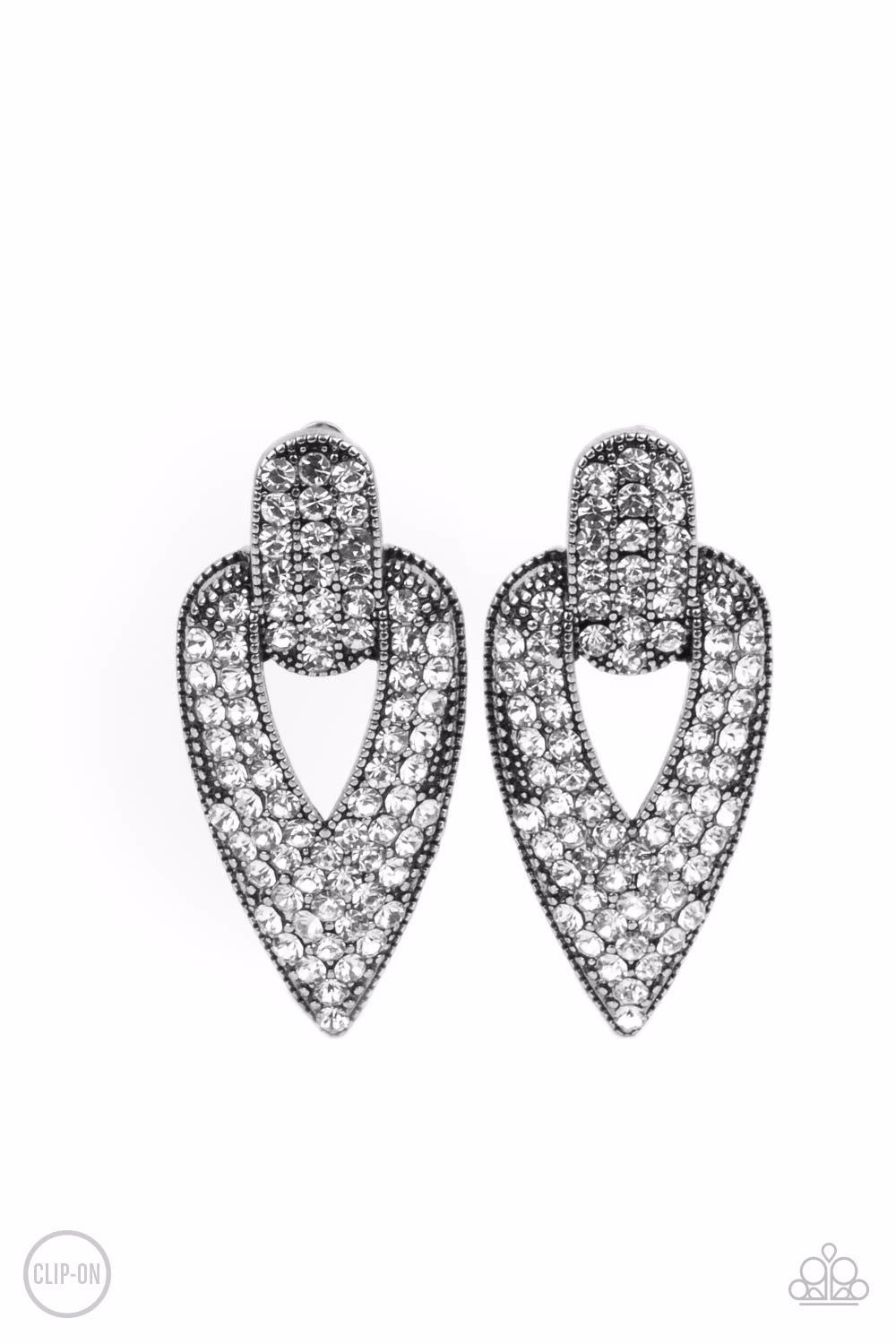 Blinged Out Buckles - White - Paparazzi
