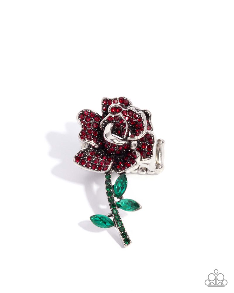 Boutonniere Bling - Red - Paparazzi