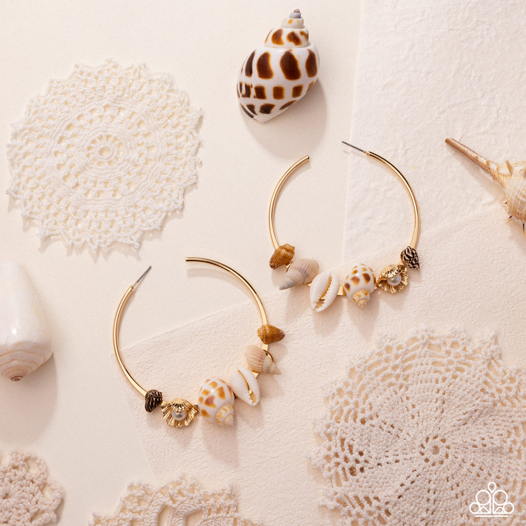Seashell Sonnet - Gold - Paparazzi